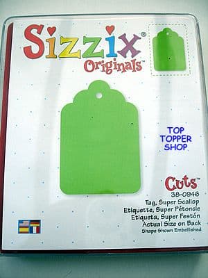 TAG, SUPER SCALLOP SIZZIX LARGE RED DIE rare