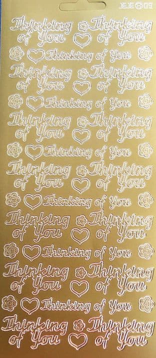 Thinking of You Gold Peel Off Stickers JeJe 09