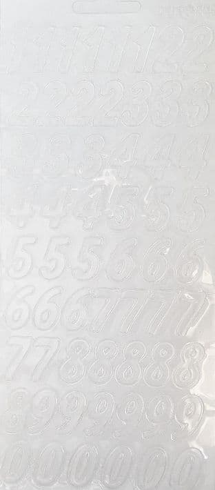 Transparent Numbers Double Sided Sticky Peel Off Stickers - Add Glitter JeJe 1.2440DS