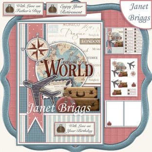 TRAVEL AROUND THE WORLD A5 Decoupage Card Kit digital download
