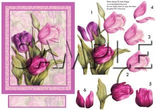 TULIPS IN THE PINK DECOUPAGE  sheet