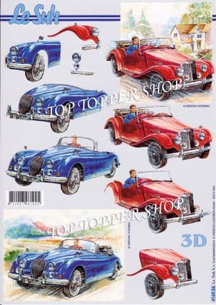 Vintage Cars Le Suh Decoupage Sheet  Requires Cutting 4169.56