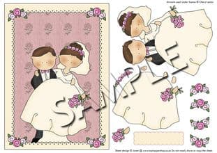 WEDDING BRIDE & GROOM DECOUPAGE  sheet
