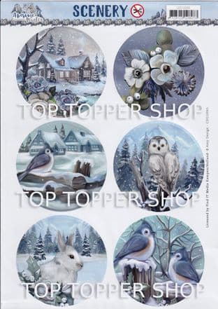 Winter Circles  A4 Die Cut Card Toppers Amy Design Push Out CDS10065