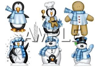Winter Friends Exclusive Clipart Toppers Printed Sheet