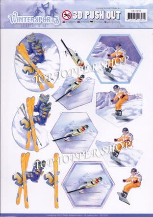 Winter Sports Die Cut Decoupage Sheet Jeanine's Art Push Out SB10230