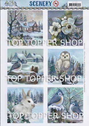 Winter Squares  A4 Die Cut Card Toppers Amy Design Push Out CDS10066