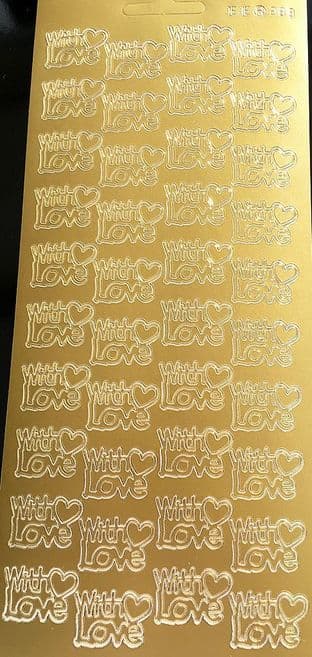 With Love Gold Peel Off Stickers JeJe 289