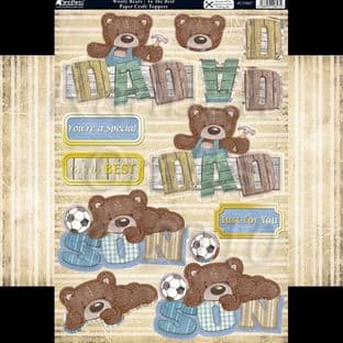 WOOLY BEARS - TO THE BEST SON DAD KANBAN TOPPERS and DECOUPAGE 9827