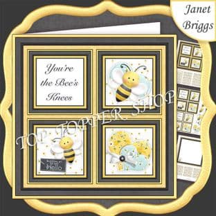 YOU'RE THE BEES KNEES  7.5 Humorous  Decoupage  Card Kit digital download