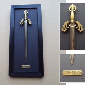 El Cid Sword Letter Opener Framed Wall Display