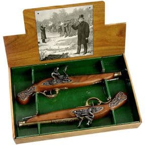 English Flintlock Duelling Pistols 18th C. - Brass