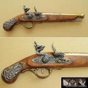 English Flintlock Pistol 18th C - Brass