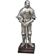 Gothic Suit Of Armour With Sword And Heavy Base