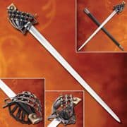 Mercenary Schiavona Half Basket-Hilt Sword