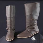 Mid-Calf Leather Medieval Boots
