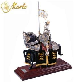 Miniature French Knight With Parade Armour On Horseback