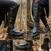 Pirate / Highwayman Boot Topper Gaiter with Brass Buckles
