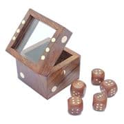 Wooden Dice With Glass Topped Box