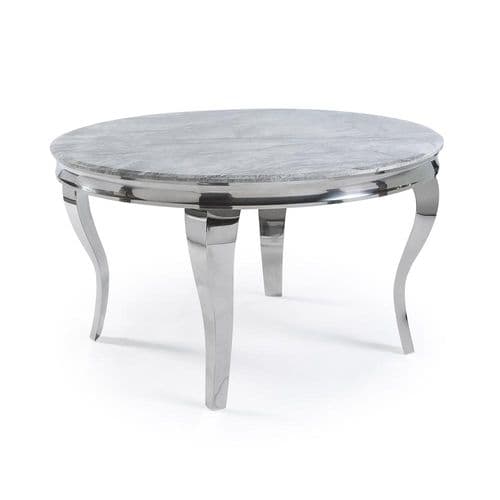 130cms Round Louis Light Grey Marble Dining Table