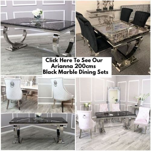 200cms Black Arianna Marble Tables