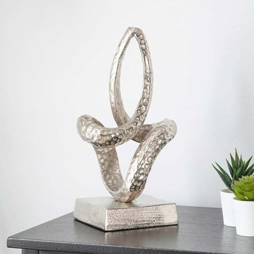 27cm Nickel Twist Abstract Sculpture