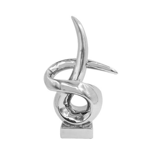 32cm Silver Twist Sculpture