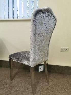 Alice Crushed Velvet Silver  Dining  Chairs -  1, 4 or 6 Chairs