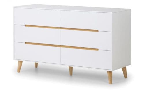 Anders White Scandi Six Drawer Chest Of Drawers