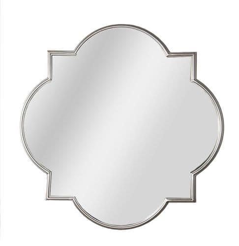 Antique Silver Quarterfoil Wall Mirror