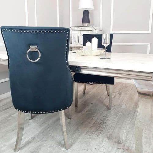 Black Velvet Knockerback Dining Chairs -  1, 4 or 6 Chairs