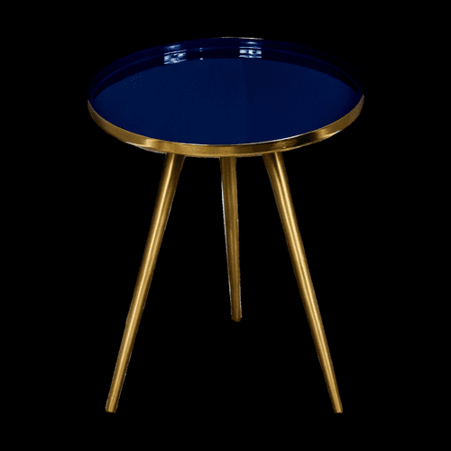 Blue Enamel Tray Side Table