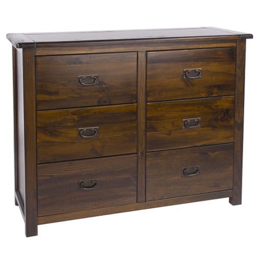Boston Wide Six Drawer Chest Of Drawers