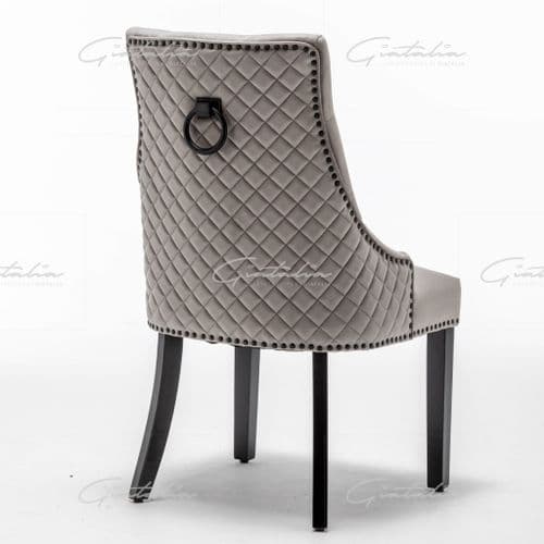 Cambridge Light Grey Velvet Knockerback Dining Chair