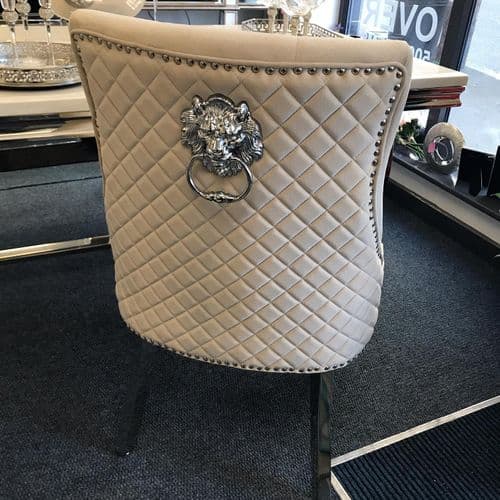 Cream  Velvet Lion Head  Dining Chairs -  1, 4 or 6 Chairs