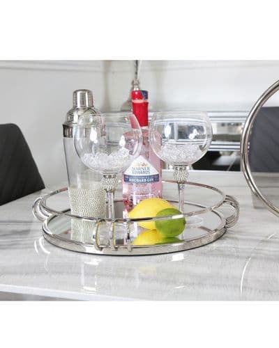 Large Chrome And Mirror Tray