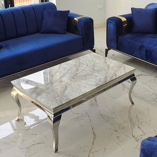 Louis Light Grey Marble Coffee Table