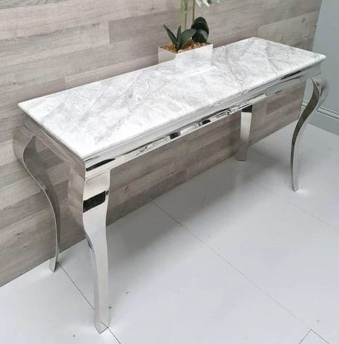 Louis Light  Grey Marble Console Table