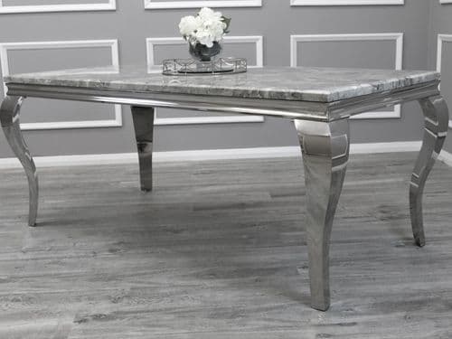 Louis Light Grey Marble Dining Table  - Available in 150, 180, 200cms