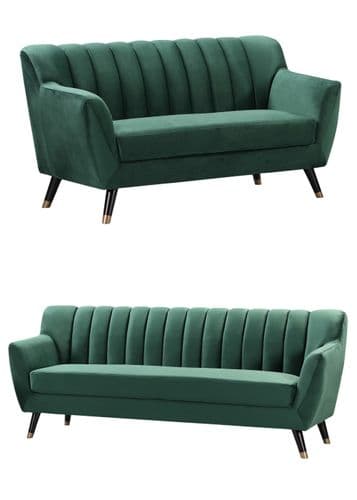 Milan Green Two & Three Seater Sofa Set