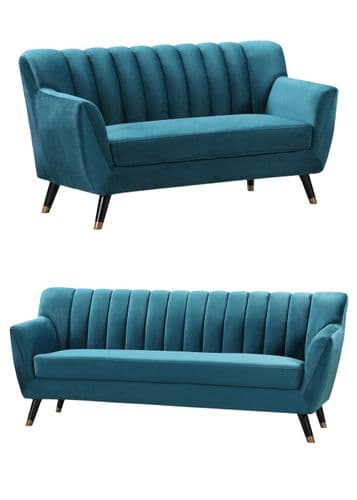 Milan Teal Two & Three Seater Sofa Set