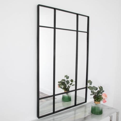 Modern 120cms Black Pane Mirror