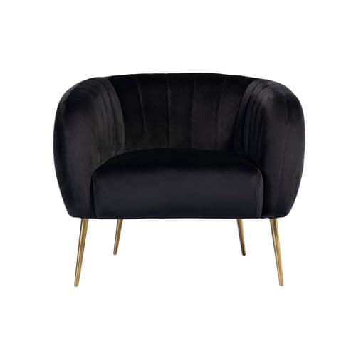 Monaco Black Velvet Chair