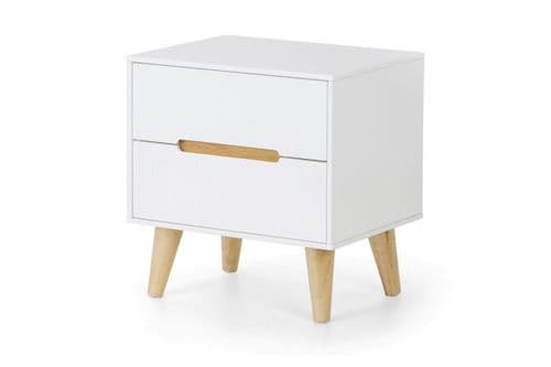Pair Of Anders White Scandi Bedside Tables