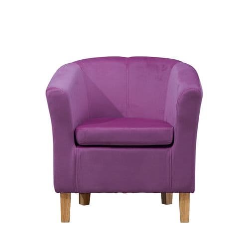 Purple Plush Velvet Classic Tub Chair With Light  Legs