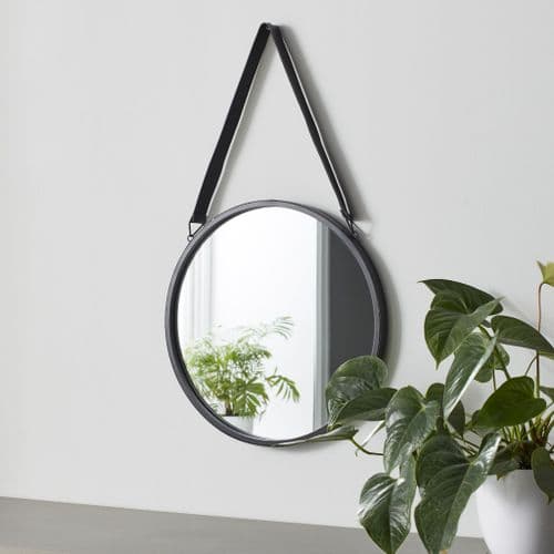 Round 40cms Mirror with Leather Strap