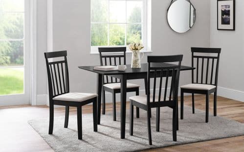 Rufford Black Extending Dining Table Set With Four Chairs