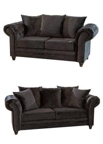 Sandhurst Ebony Two & Three Seater Sofa Set
