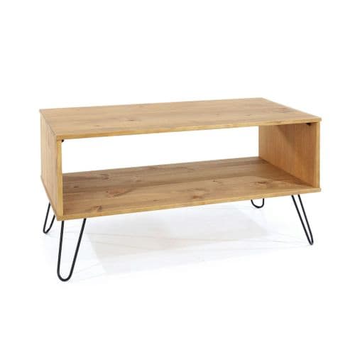 Scandi Antique Driftwood Coffee Table With Shelf