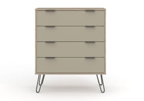 Scandi Calico Neutral Four Drawer Chest Of Drawers
